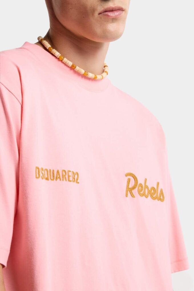 Dsquared2 Rebels T-shirt met losse pasvorm Dsquared2 Rebels T-shirt met losse pasvorm