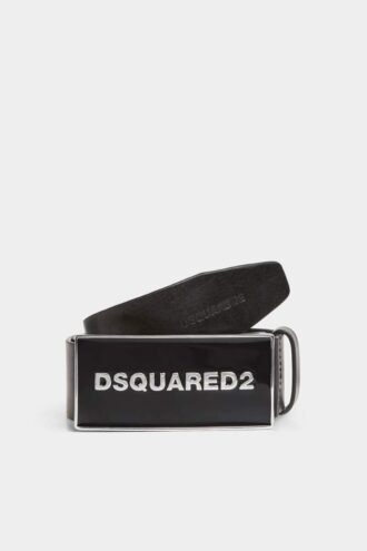 Dsquared2 riem met logo-plaatje in dezelfde kleur