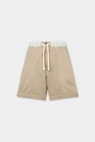 Elastische korte broek met binnenstebuiten-effect