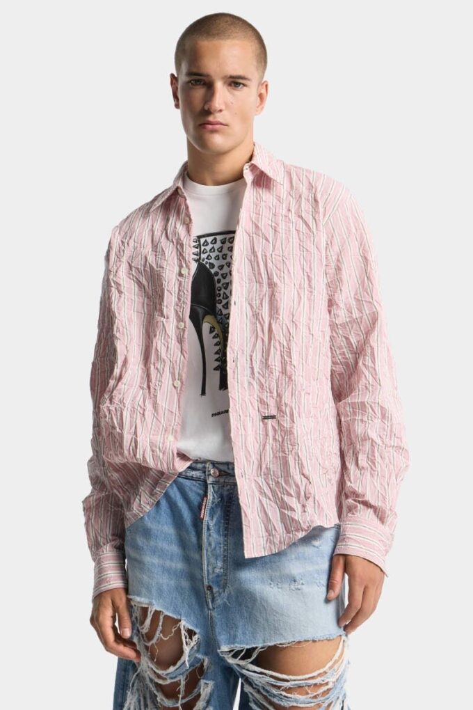Gekreukt oversized overhemd Gekreukt oversized overhemd