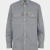 Gestreepte denim Canadees vintage overhemd Gestreepte denim Canadees vintage overhemd