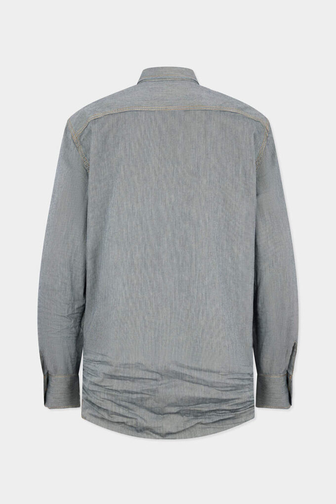 Gestreepte denim Canadees vintage overhemd Gestreepte denim Canadees vintage overhemd