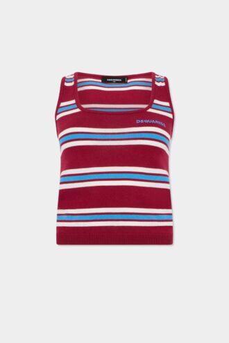 Gestreepte gebreide tanktop