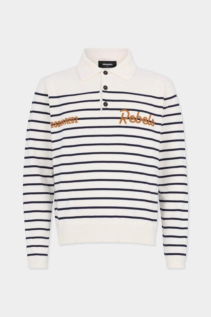 Gestreepte polo met lange mouwen Gestreepte polo met lange mouwen