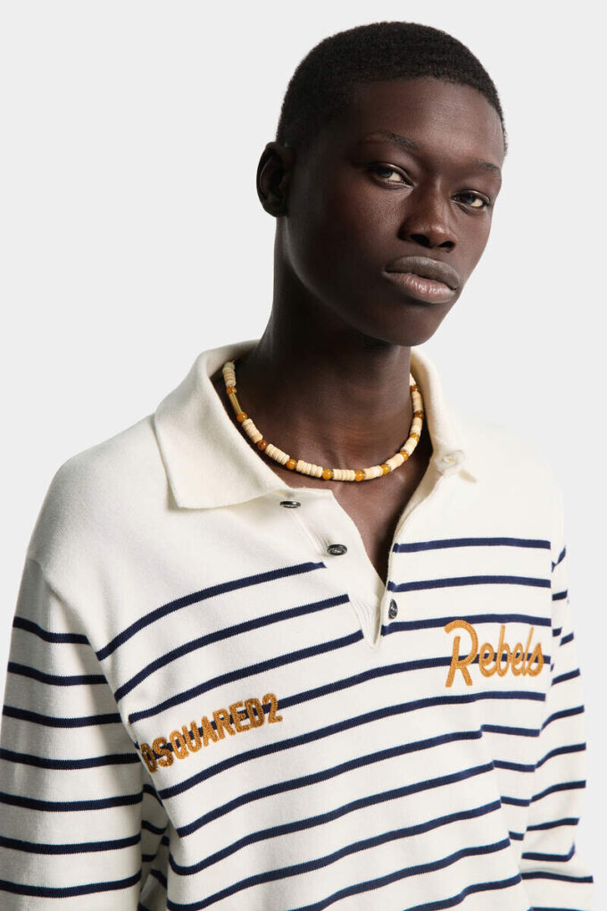 Gestreepte polo met lange mouwen Gestreepte polo met lange mouwen