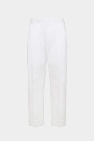 Getailleerde katoenen rechte broek