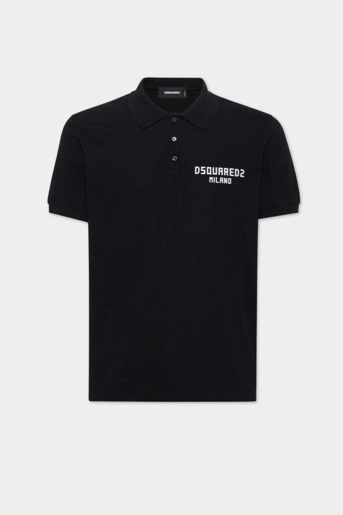 Geverfde Dsquared2 Milano-polo met tennispasvorm Geverfde Dsquared2 Milano-polo met tennispasvorm