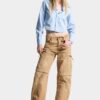 Geverfde utility-broek met distressed look Geverfde utility-broek met distressed look