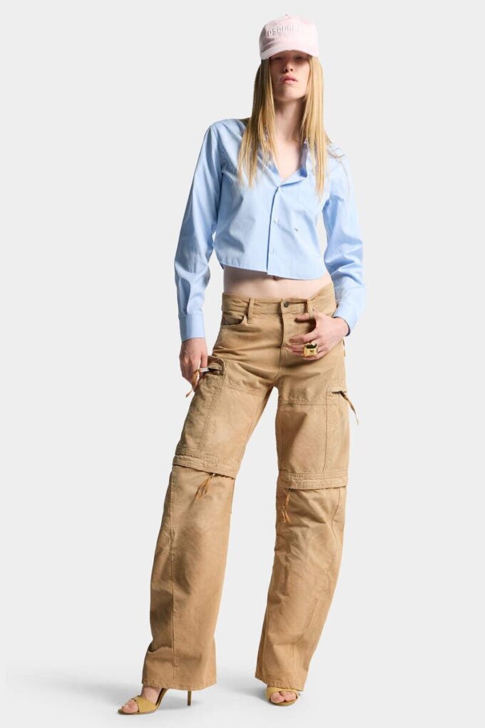 Geverfde utility-broek met distressed look Geverfde utility-broek met distressed look