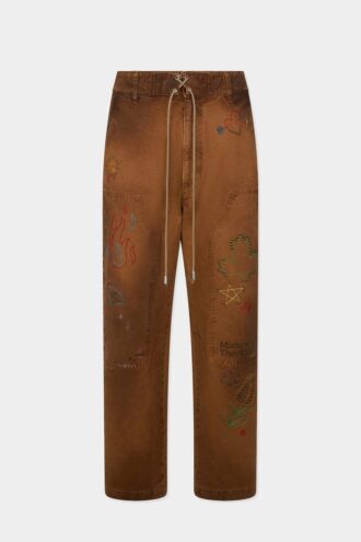 Handgemaakte Scribbles rechte broek