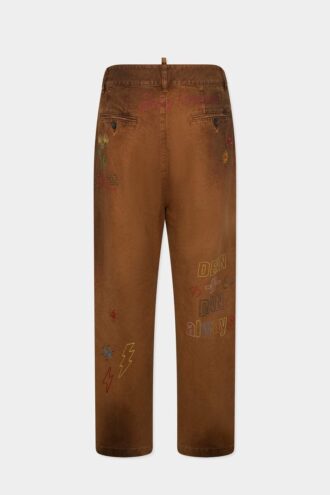 Handgemaakte Scribbles rechte broek