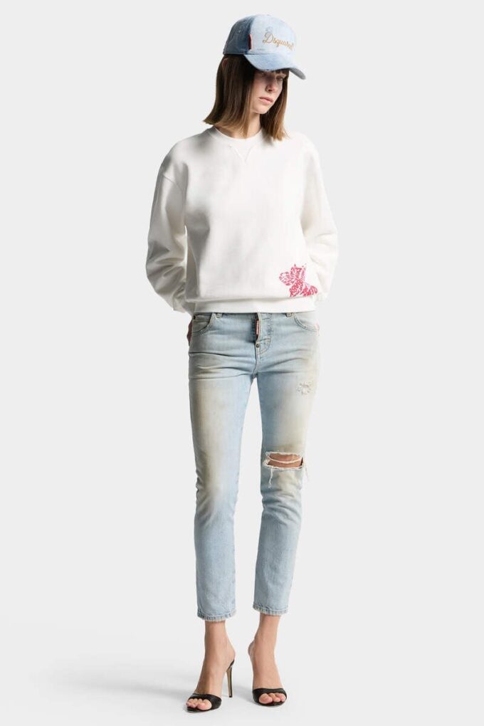 Hibiscus Just Right Fit Sweatshirt met ronde hals Hibiscus Just Right Fit Sweatshirt met ronde hals