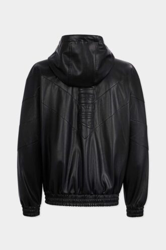 Hoodie met ritssluiting van imitatieleer Hoodie met ritssluiting van imitatieleer