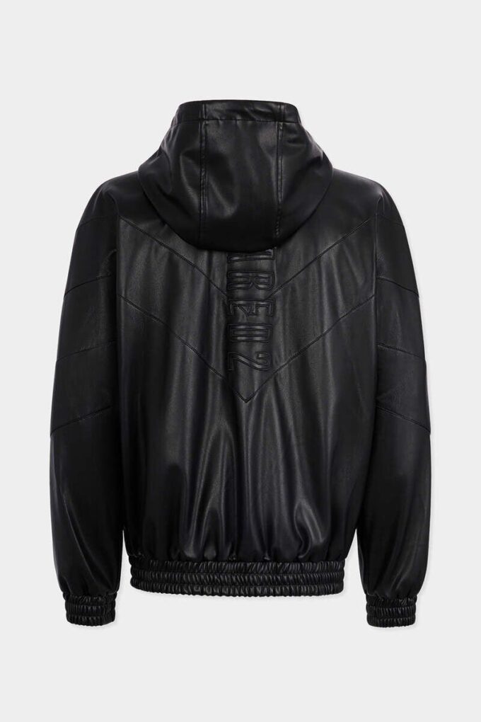Hoodie met ritssluiting van imitatieleer Hoodie met ritssluiting van imitatieleer