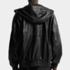 Hoodie met ritssluiting van imitatieleer Hoodie met ritssluiting van imitatieleer
