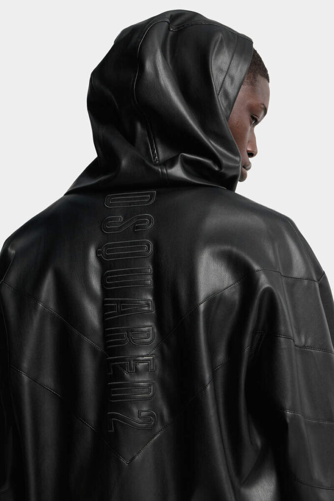 Hoodie met ritssluiting van imitatieleer Hoodie met ritssluiting van imitatieleer
