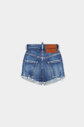 Hotpants met hoge taille en medium wassing