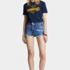 Hotpants met hoge taille en medium wassing Hotpants met hoge taille en medium wassing