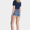 Hotpants met hoge taille en medium wassing Hotpants met hoge taille en medium wassing