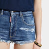 Hotpants met hoge taille en medium wassing Hotpants met hoge taille en medium wassing