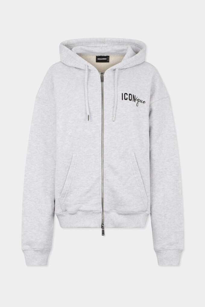 Iconique hoodie met ritssluiting en boyfriend-pasvorm