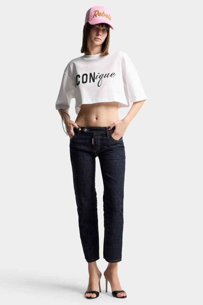 Iconisch cropped overhemd met losse pasvorm