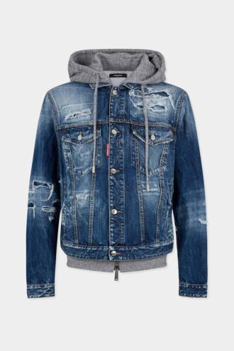 Jeansjack met medium ripped wash