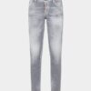 Jennifer-Jeans met geborstelde grijze wassing en middelhoge taille