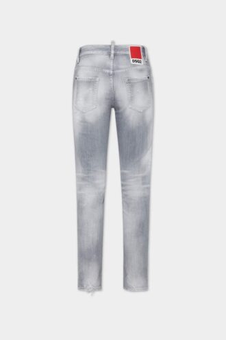 Jennifer-Jeans met geborstelde grijze wassing en middelhoge taille Jennifer-Jeans met geborstelde grijze wassing en middelhoge taille