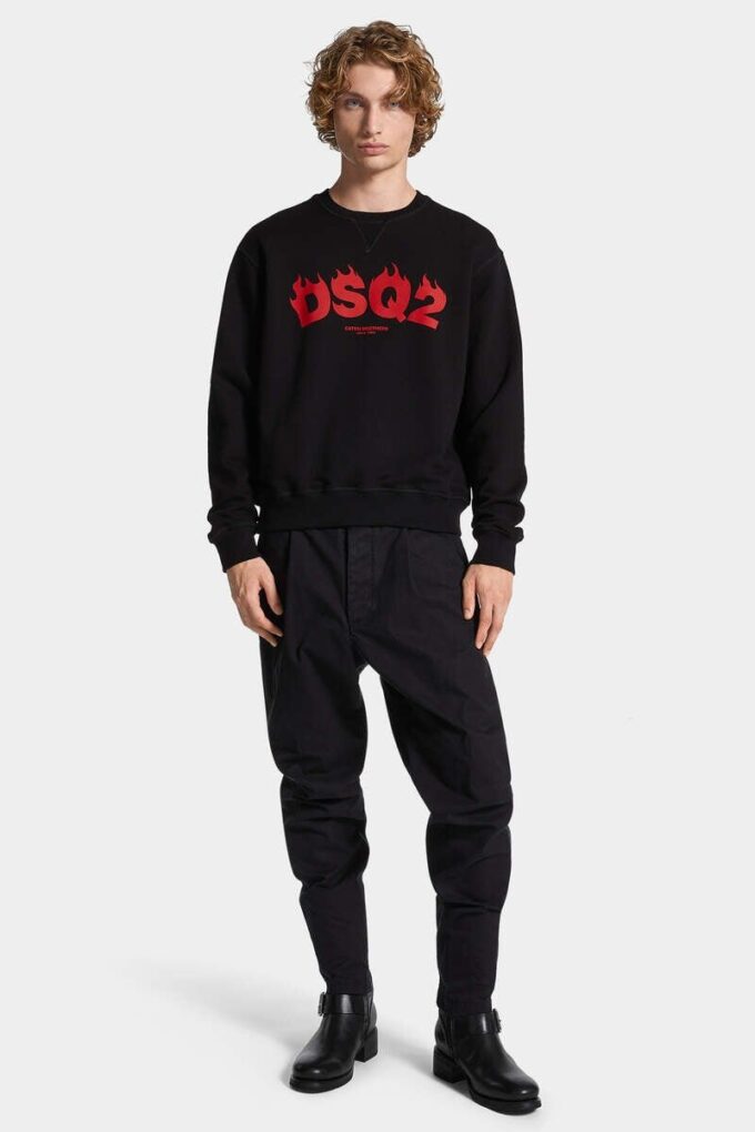 Katoenen broek met één plooi Katoenen broek met één plooi