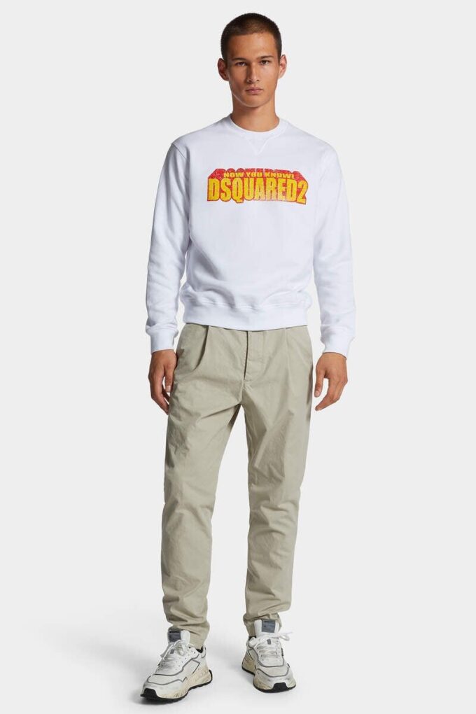 Katoenen broek met één plooi