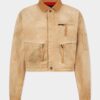 Kledingstukgeverfde utility-bomber met distressed-look Kledingstukgeverfde utility-bomber met distressed-look
