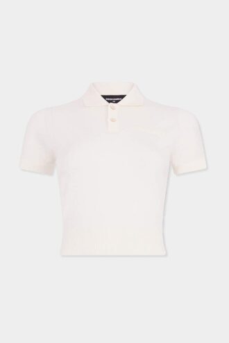 Korte gebreide polo