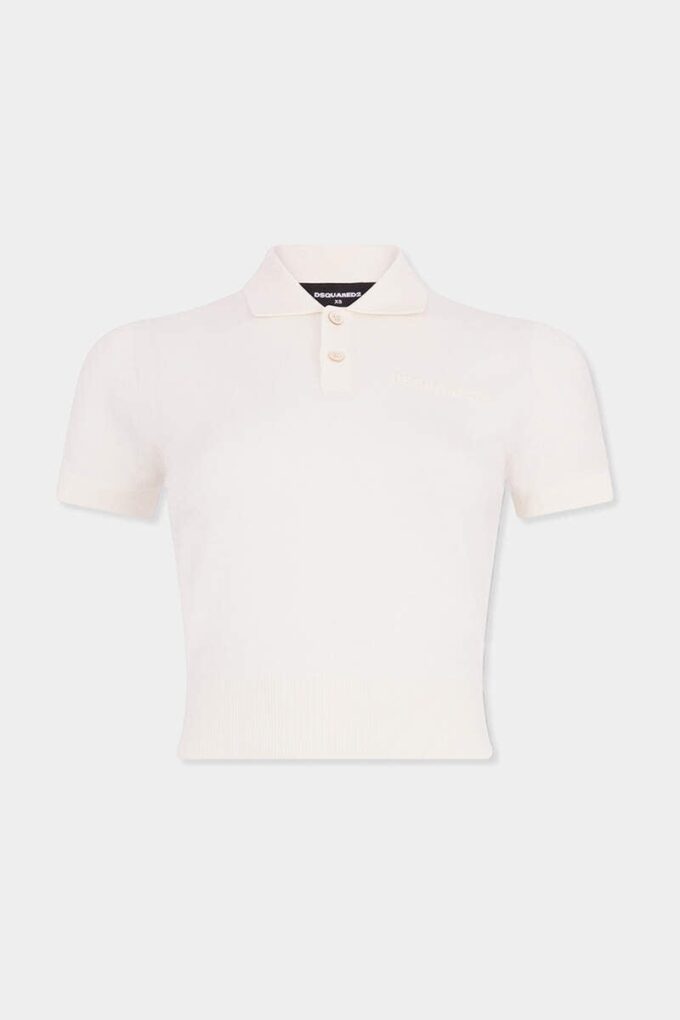 Korte gebreide polo