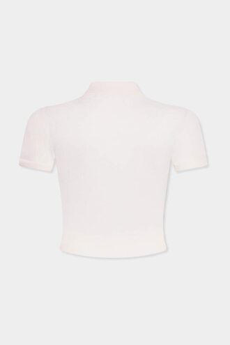 Korte gebreide polo