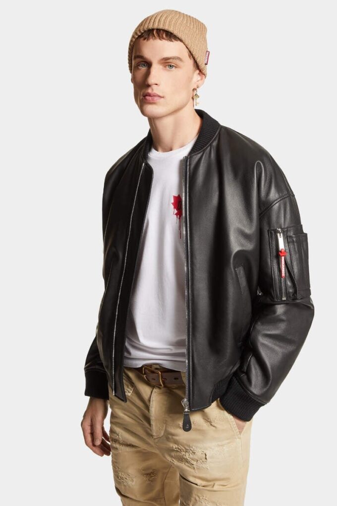 Leren bomberjack Leren bomberjack