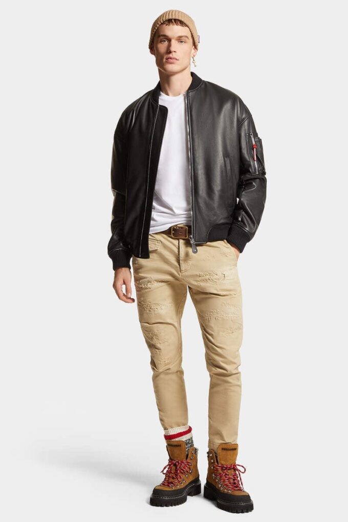 Leren bomberjack Leren bomberjack