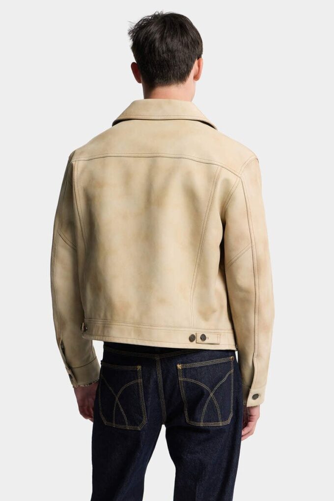 Leren Jeans-jasje Leren Jeans-jasje