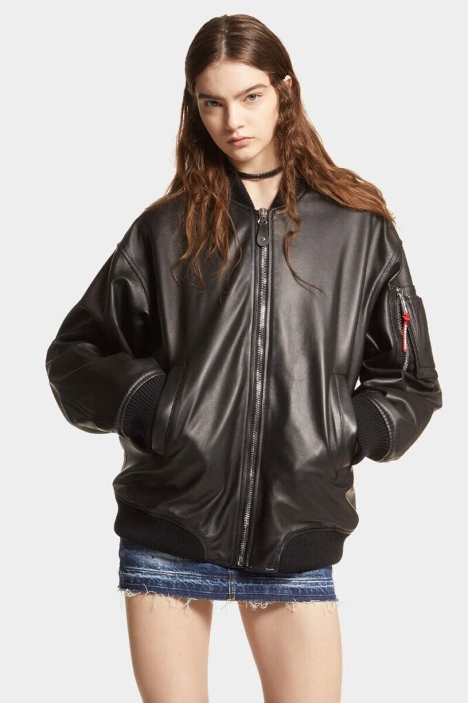 Leren oversized Cyprus-bomber Leren oversized Cyprus-bomber