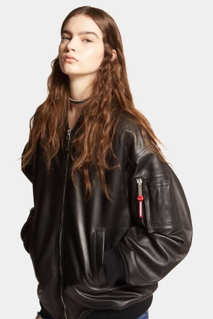 Leren oversized Cyprus-bomber Leren oversized Cyprus-bomber