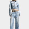 Licht diagonaal gewassen baggy Jeans Licht diagonaal gewassen baggy Jeans