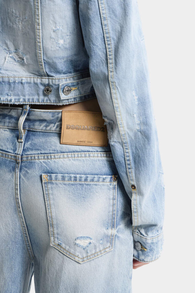 Licht diagonaal gewassen baggy Jeans Licht diagonaal gewassen baggy Jeans