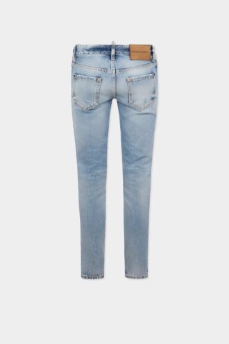 Licht diagonaal gewassen skinny Jeans