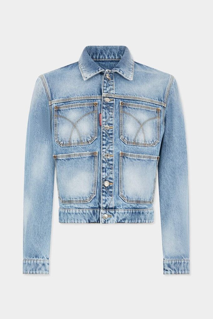 Licht Diagonale Wash 70’s Jeans jasje Licht Diagonale Wash 70’s Jeans jasje