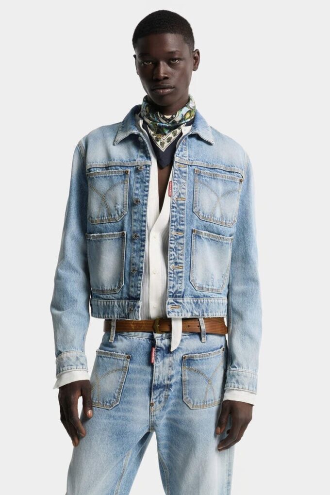Licht Diagonale Wash 70’s Jeans jasje Licht Diagonale Wash 70’s Jeans jasje