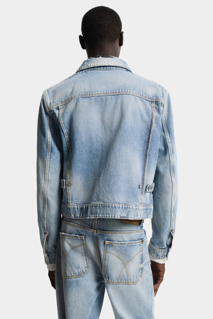 Licht Diagonale Wash 70’s Jeans jasje Licht Diagonale Wash 70’s Jeans jasje