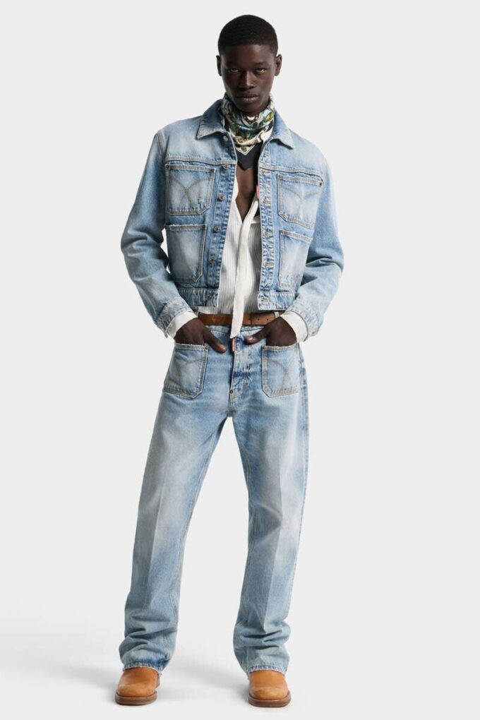 Licht Diagonale Wash 70’s Jeans jasje Licht Diagonale Wash 70’s Jeans jasje