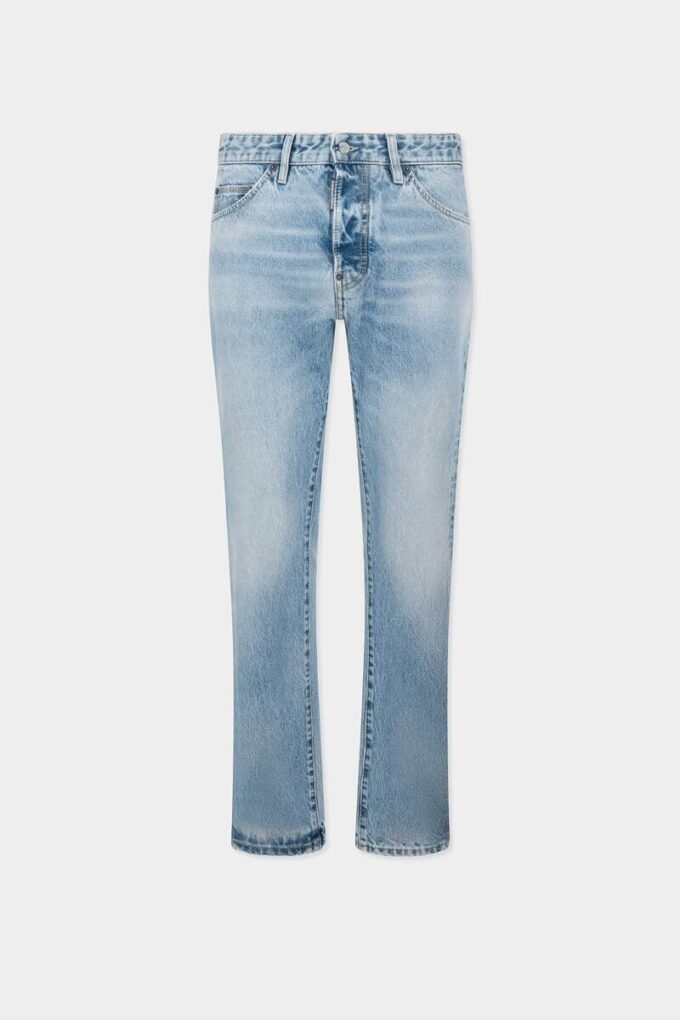 Licht Diagonale Wash Teddy-Jeans Licht Diagonale Wash Teddy-Jeans