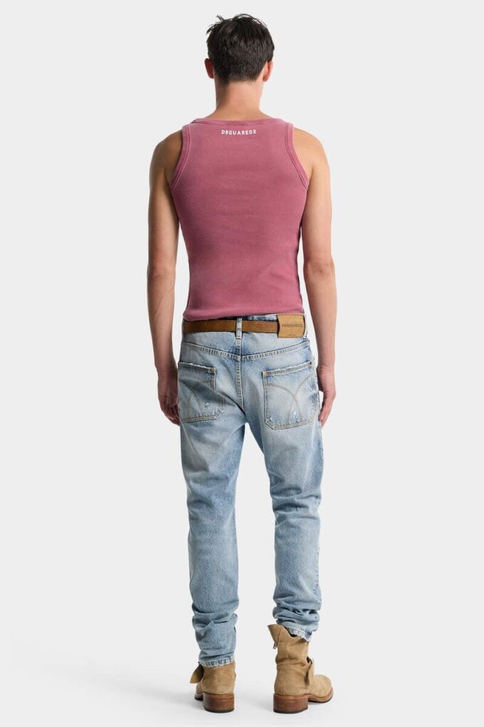 Licht Diagonale Wash Teddy-Jeans Licht Diagonale Wash Teddy-Jeans