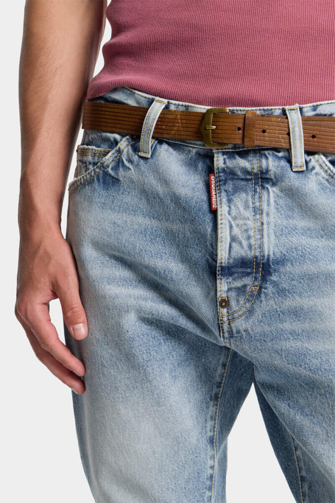 Licht Diagonale Wash Teddy-Jeans Licht Diagonale Wash Teddy-Jeans